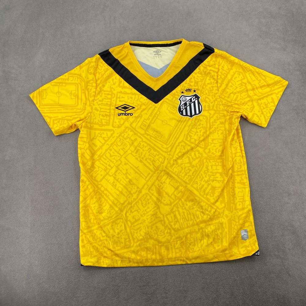 Umbro Santos FC Neymar Jr 10 Soccer Jersey Yellow Black Mens XL